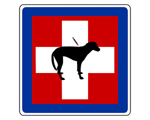Image showing Traffic sign for sick dogs