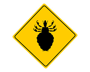 Image showing Louse warning sign