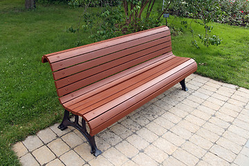 Image showing Wooden bench in the park