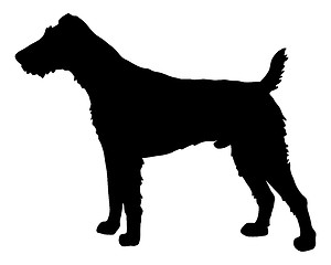 Image showing The black silhouette of a Fox Terrier