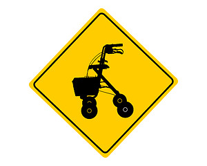 Image showing Rollator warning sign