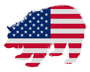 Image showing Grizzly in stars and stripes