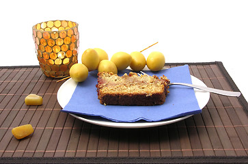 Image showing Handmade datecake stylish arranged