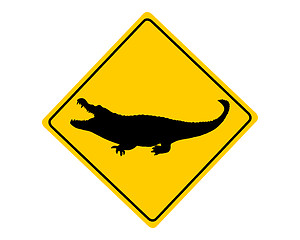 Image showing Crocodile warning sign