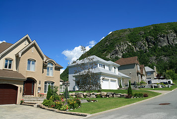 Image showing New houses in a rich suburban neighborhood