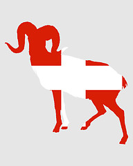 Image showing Flag of Switzerland with ram