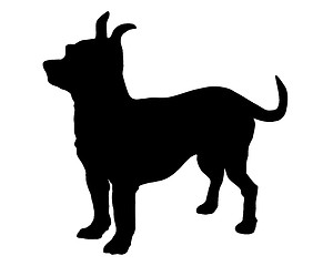 Image showing The black silhouette of a shorthaired Chihuahua