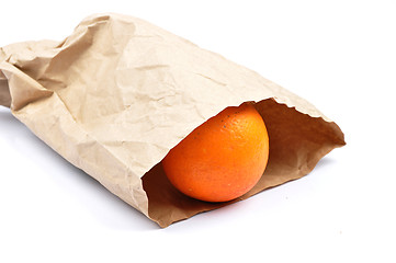 Image showing Orange in paper bag