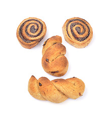 Image showing Face of spiral poppy seed cookie and cranberry braid