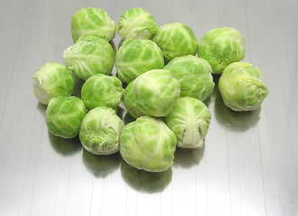 Image showing Background picture as close-up view on brussels sprouts