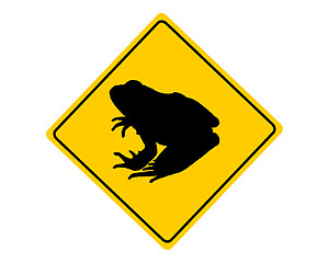 Image showing Toad migration warning sign