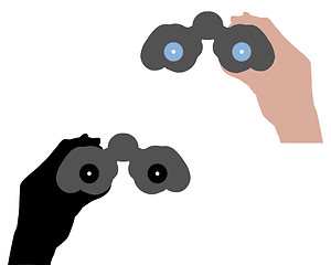Image showing Hand with binoculars 