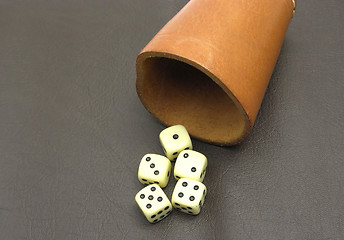 Image showing Dice cup and dice