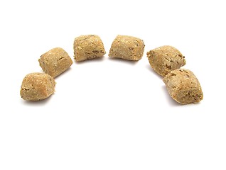 Image showing Selfmade wholemeal-hearts for dogs