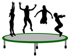 Image showing Woman trampoline