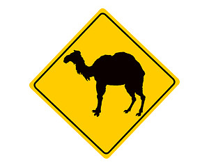 Image showing Camel warning sign