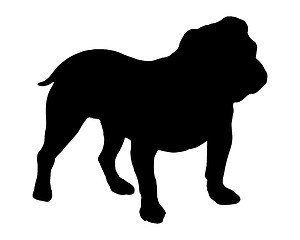 Image showing The black silhouette of an English Bulldogge