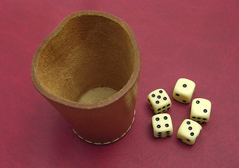 Image showing Dice cup and dice