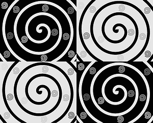 Image showing Details of spirals on black and white backgrounds