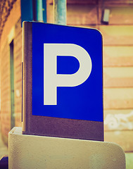 Image showing Retro look Parking sign