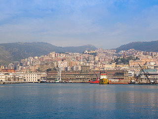 Image showing View of Genoa Italy from the sea