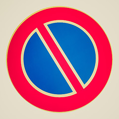 Image showing Retro look No parking sign