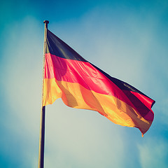 Image showing Retro look German flag