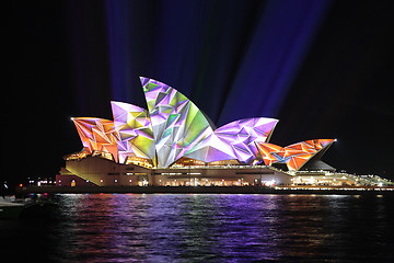 Image showing Sydney Opera House in vibrant geometric colours