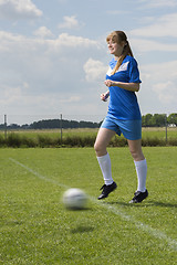 Image showing young soccer woman