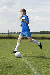 Image showing young soccer woman