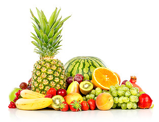 Image showing Exotic fruits isolated on white