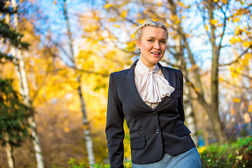 Image showing Girl walking in the park