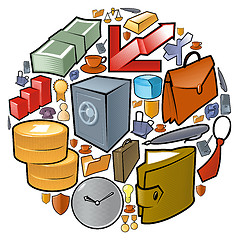 Image showing Circle of business icons