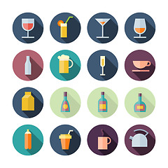 Image showing Flat Design Icons For Drinks