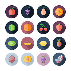 Image showing Flat Design Icons For Fruits