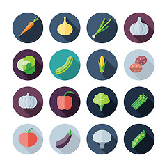 Image showing Flat Design Icons For Vegetables