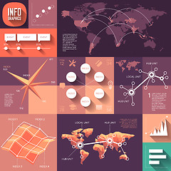 Image showing Infographics of flat design with long shadows