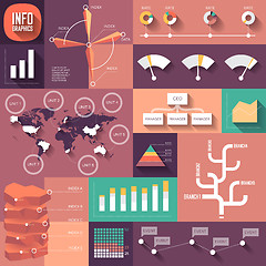 Image showing Infographics of flat design with long shadows