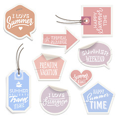 Image showing Summer holiday vacation stickers and labels