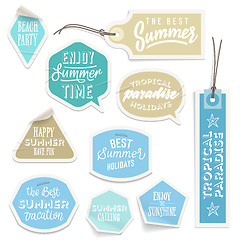Image showing Summer holiday vacation stickers and labels