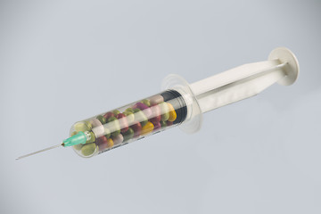 Image showing syringe and pills