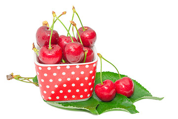 Image showing Ripe sweet and juicy cherry tasty berry wet fruits