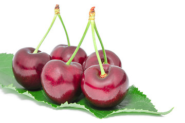 Image showing Sweet juicy cherry tasty ripe berries big fruits