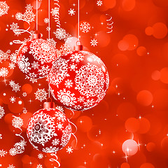 Image showing Christmas bokeh background with baubles. EPS 8