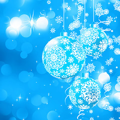 Image showing Christmas bokeh background with baubles. EPS 8