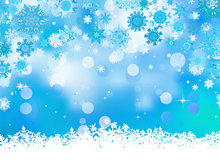 Image showing Elegant christmas blue with snowflakes. EPS 8