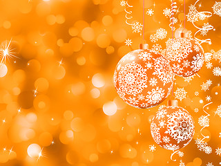 Image showing Bokeh lights and Christmas balls. EPS 8