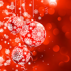 Image showing Christmas bokeh background with baubles. EPS 8