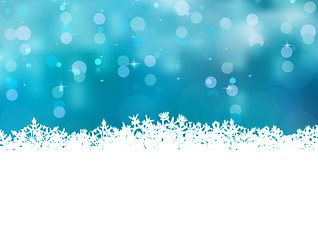 Image showing Blue christmas background with snowflakes. EPS 8