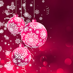 Image showing Christmas balls over orange bokeh. EPS 8